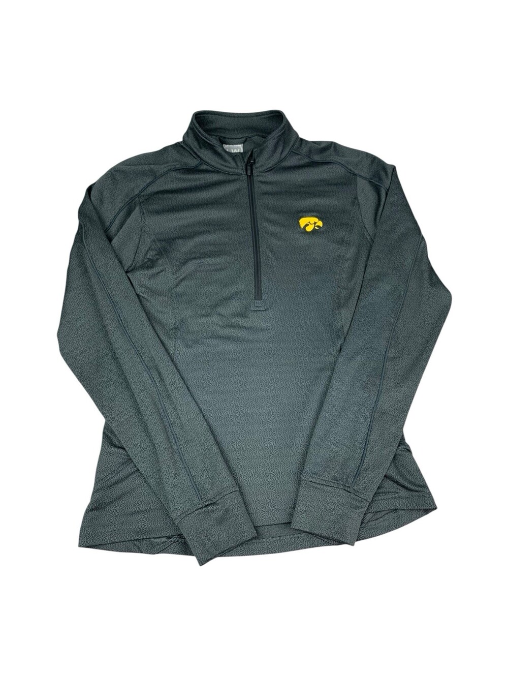 Iowa Hawkeyes Women's 1/4 Zip Pullover Top, Long Sleeves, Black, Size Medium